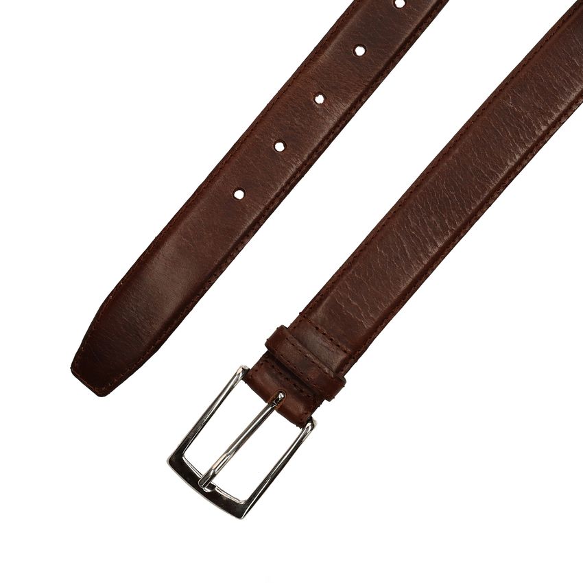 Donkerbruine leren riem