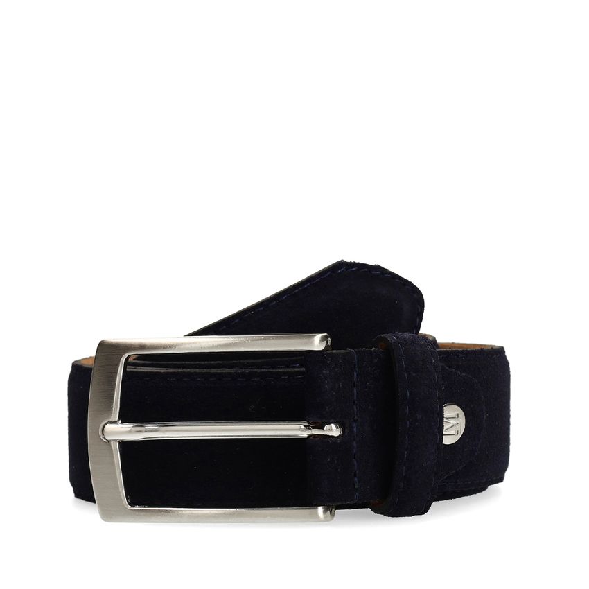 Donkerblauwe suède riem