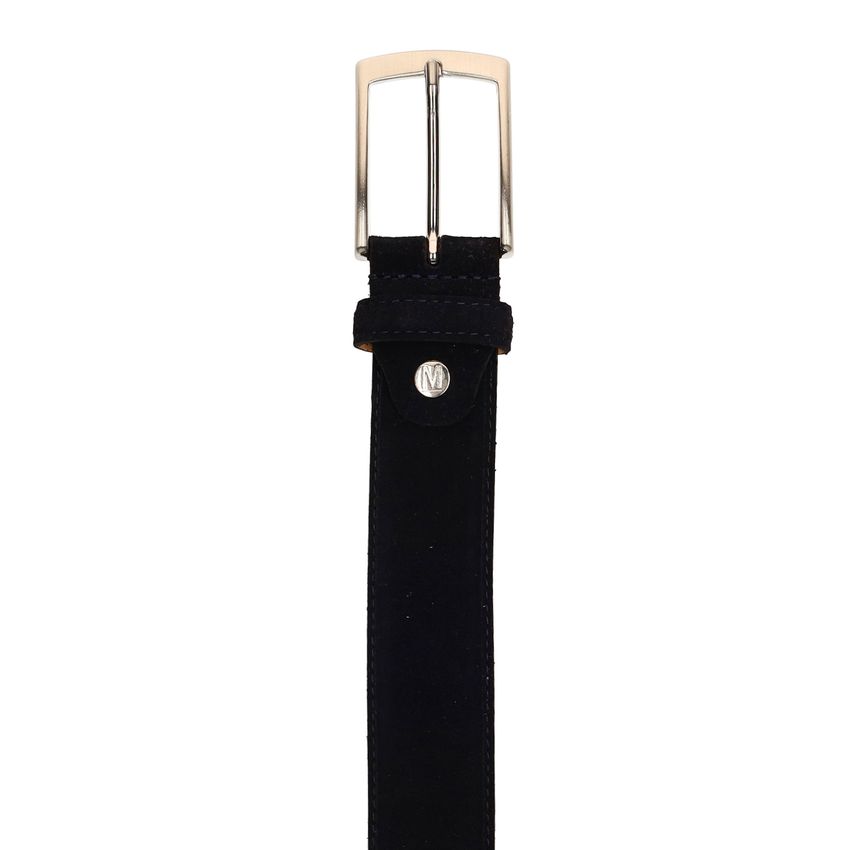 Donkerblauwe suède riem