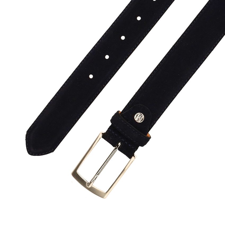 Donkerblauwe suède riem