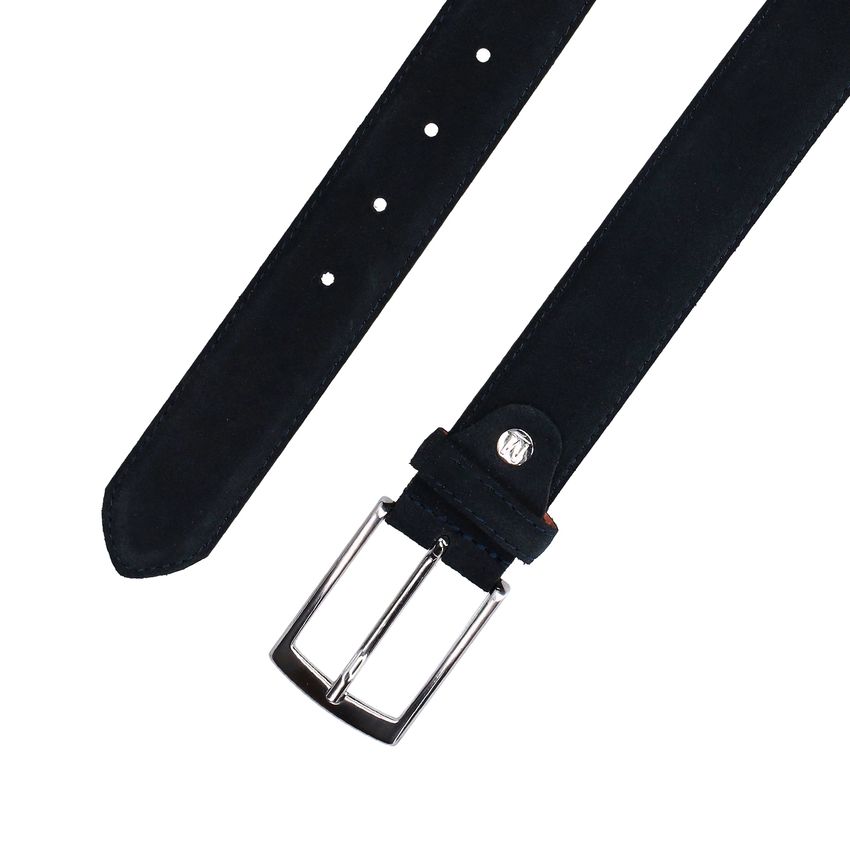 Donkerblauwe suède riem