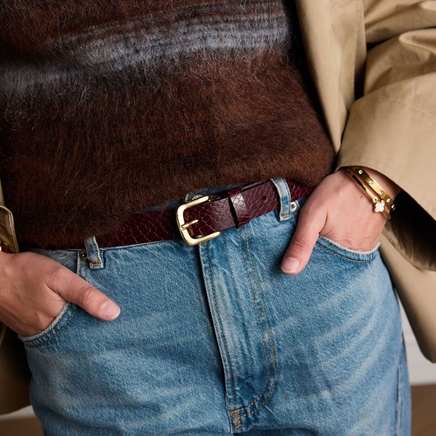 Bordeaux rode leren riem