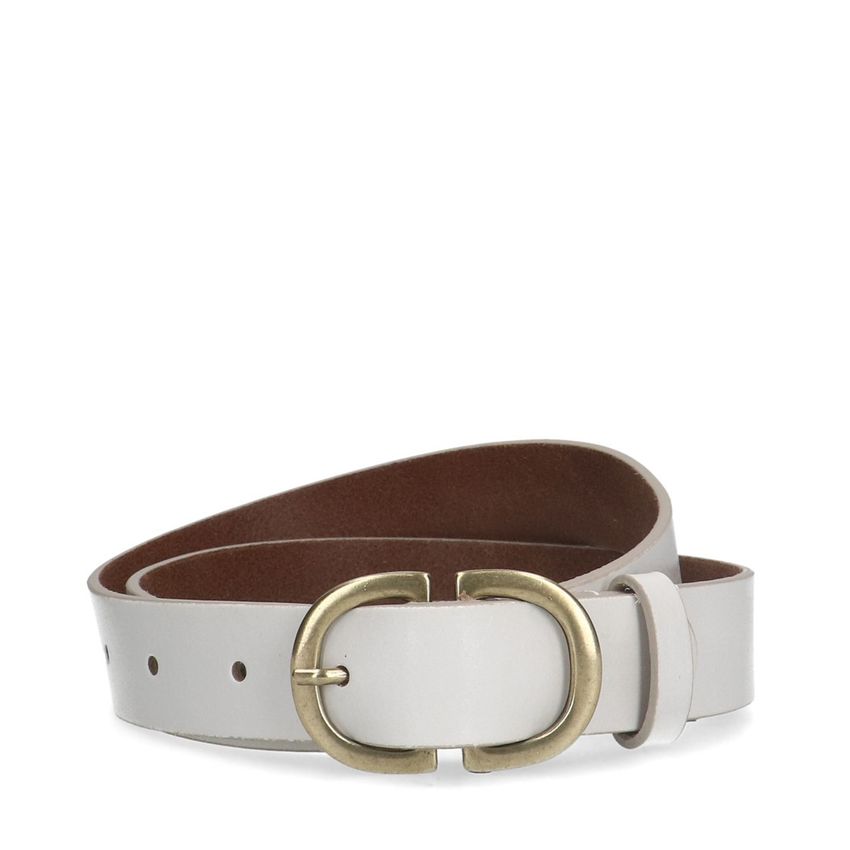 Witte leren riem