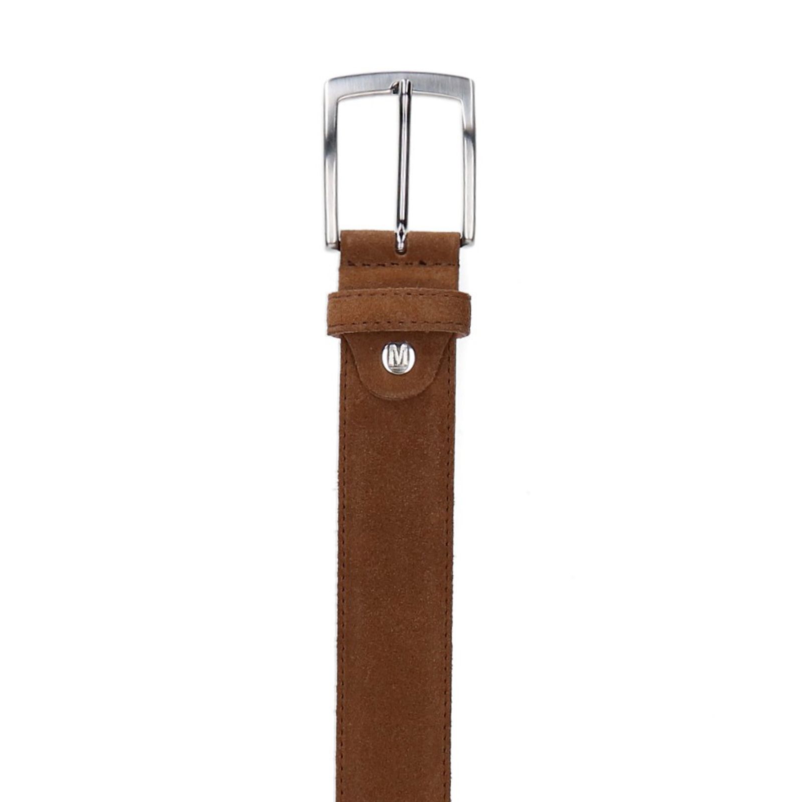 Taupefarbener Veloursleder-Gürtel