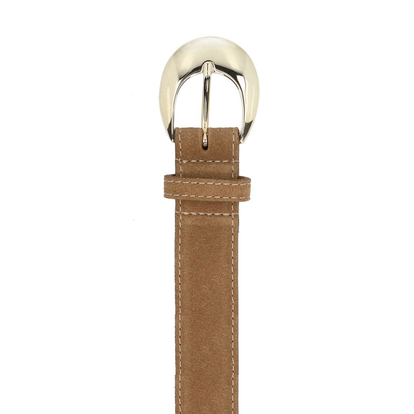 Taupefarbener Veloursleder-Gürtel