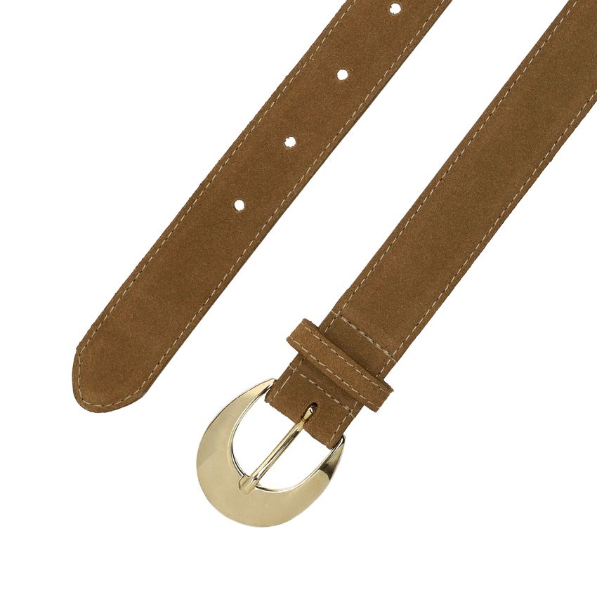 Taupefarbener Veloursleder-Gürtel