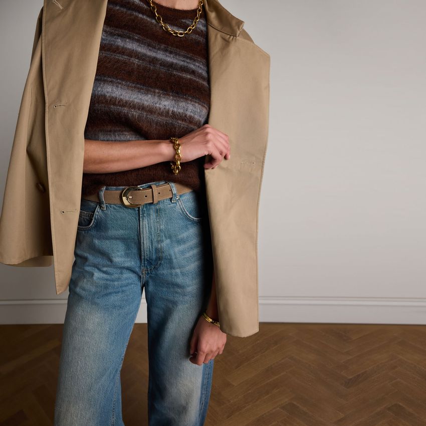 Taupe suède riem