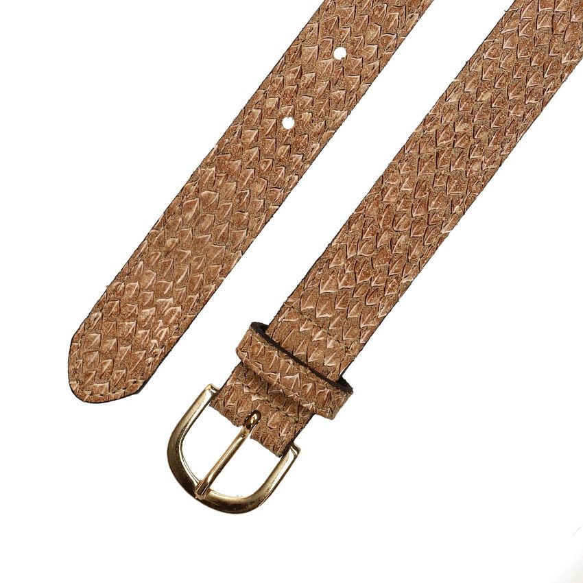 Beigefarbener Ledergürtel