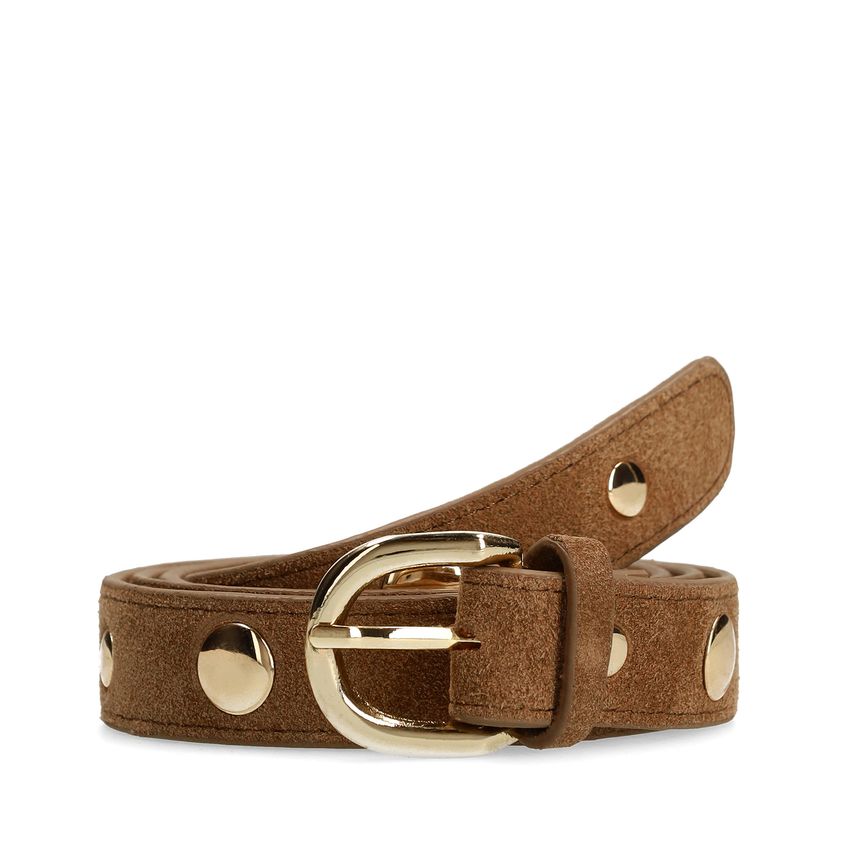 Taupe suède riem met studs