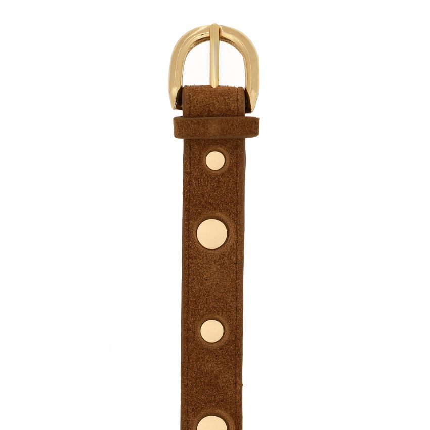 Taupe suède riem met studs