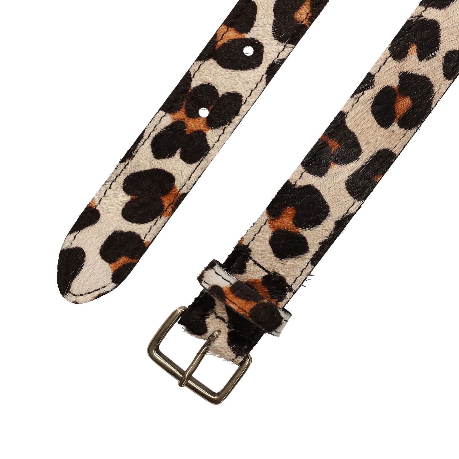 Leopard riem met vacht