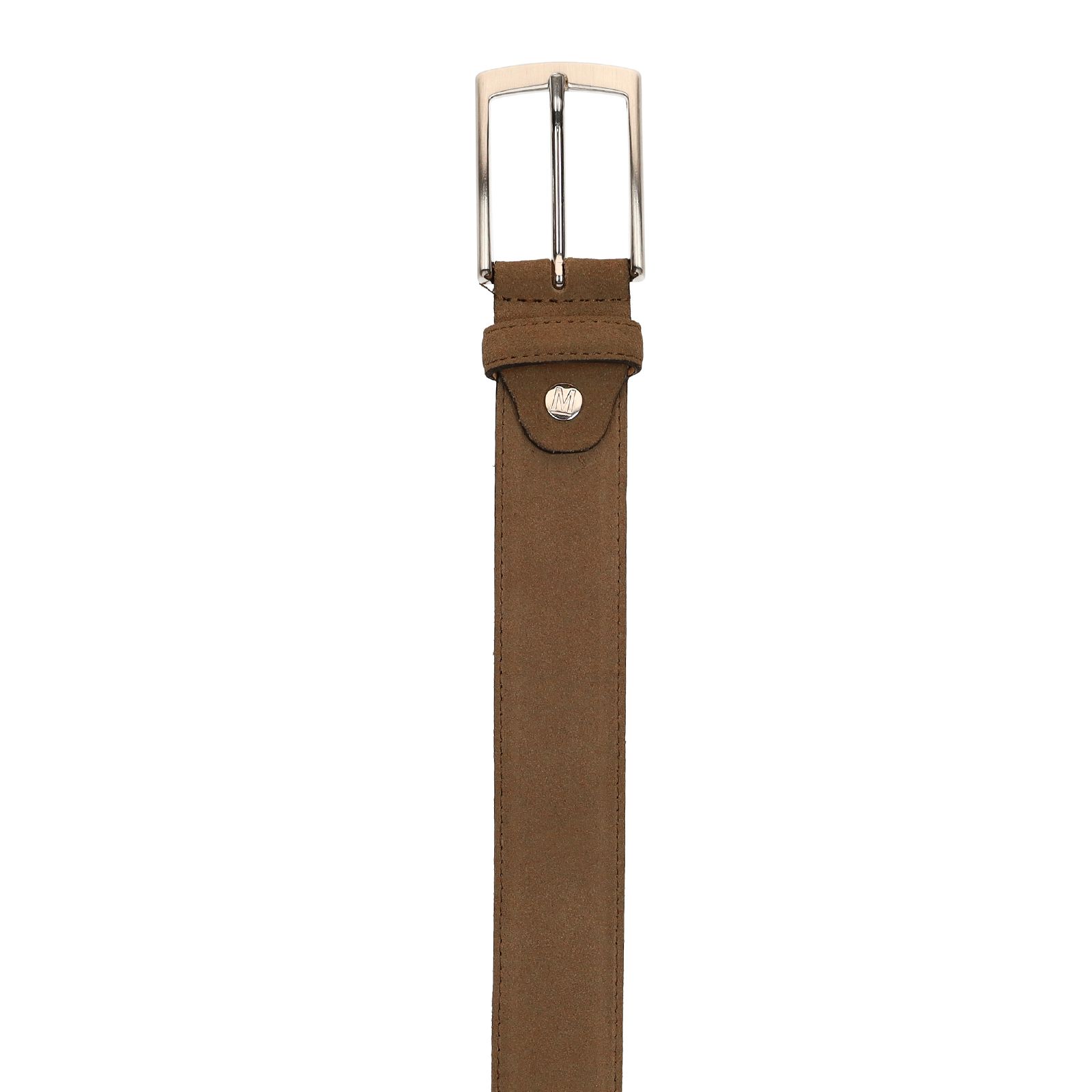 Taupefarbener Veloursleder-Gürtel