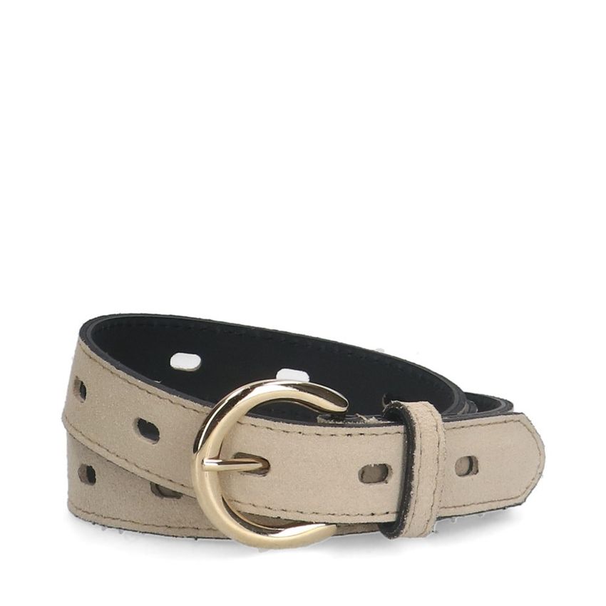 Beige leren riem